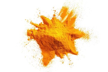 Wall Mural - A pile of bright yellow powder sits on a clean white surface, waiting for use or analysis