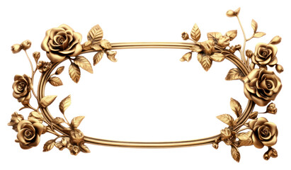 Sticker - PNG Luxury rose frame jewelry gold white background.