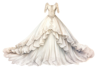 Canvas Print - PNG Vintage Wedding Dress wedding dress fashion.