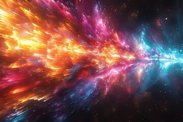 Wall Mural - A colorful explosion of light and color in space