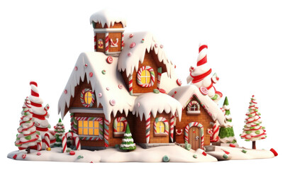 Canvas Print - PNG Gingerbread christmas cartoon representation.