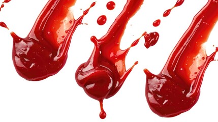 Wall Mural - A close-up shot of red liquid flowing down a white surface, great for use in science or medical illustrations