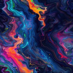 Wall Mural - Vibrant Cosmic Swirls: Abstract Universe-Inspired Artwork