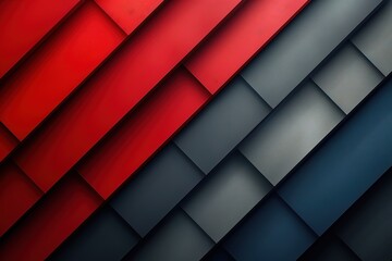 Wall Mural - A red and blue striped wall with a gray border