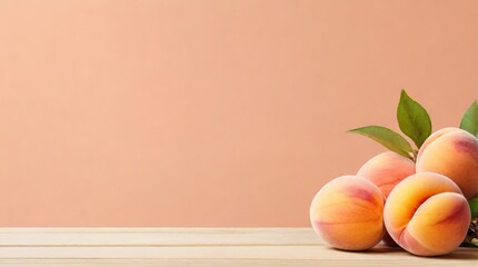 Wall Mural - apricots on wooden table