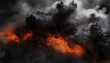 © Studio NJ - Fire explosion particles flying with black or grey dark smog cloud smoke. Dust texture spray