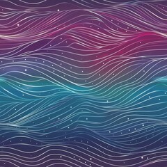 Wall Mural - Enchanting Neon Waves with Sparkling Particles Background