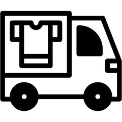 Sticker - Vector Icon Van, Car, Laundry, Clothes, Clothing