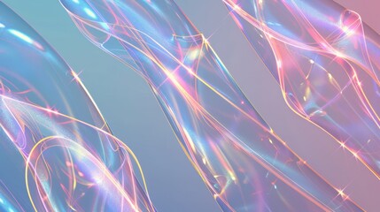 Wall Mural - Ethereal Abstract Holographic Background with Light Reflections