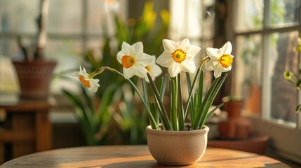 Wall Mural - Narcissus bloom displayed indoors