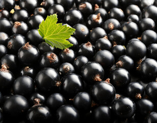 Wall Mural - Close-up with a bunch of black currants