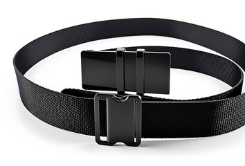 black nylon fastening belt isolated transparent white background png automotive parts isolated white photo realistic photo high resolution high details vibrant