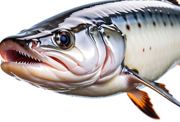 bottom view fresh sturgeon fish isolated white background fish isolated white photo realistic photo high resolution high details vibrant