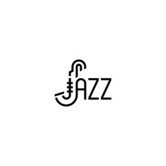 Wall Mural - Jazz musical instrument logo typography design.