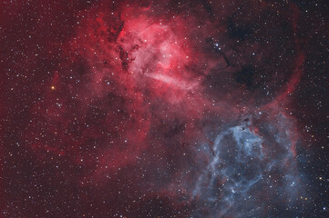 Wall Mural - the lion nebula sh2-132 an area rich in hydrogen alpha and ionised oxygen