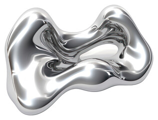 Wall Mural - PNG Abstact liquid Chrome material chrome silver shiny.