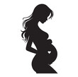 © Tees Craft - Pregnant woman vector illustration silhouette sign isolated on white background
