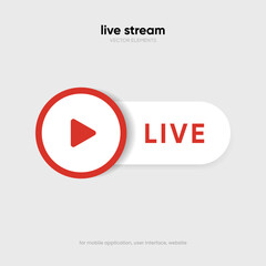 Poster - Live streaming icon. Live stream icons. Video broadcasting icon. Red live symbol for TV, news, movies, shows, webinar. Online stream icons.