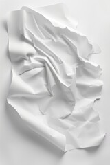 Wall Mural - A single sheet of white paper lying flat on a white background