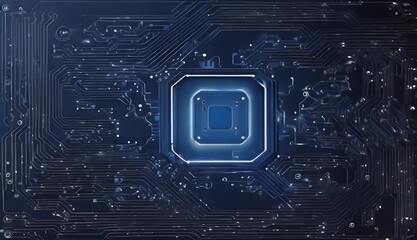 Wall Mural - concept board illustration abstract blue technology futuristic computer vector high hi-tech technolo