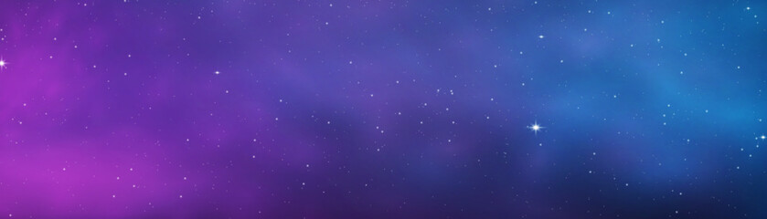 Wall Mural - Night blue starry sky, purple galaxy background. Realistic starry sky with gradient. Milky way with shining stars. Night sky with light effect.