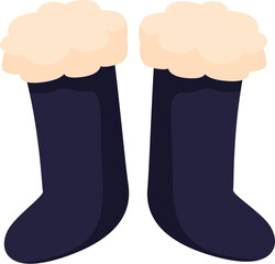 Wall Mural - Pair of blue winter socks with white fur lining keeping feet warm