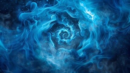 Wall Mural - swirling flames, magic blue flames, anime style, blue flames flickering on top of water, marshland b