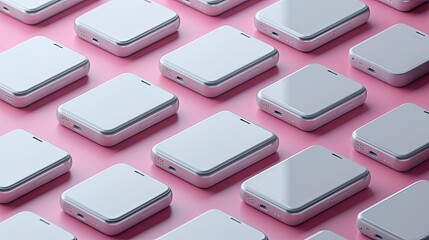 Wall Mural - ealistic smartphone mockup. Device UI/UX mockup for presentation template. . Cellphone frame with blank display isolated templates, phone different angles views. 3d isometric illustration cell phone