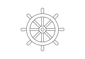 Wall Mural - Boat wheel icon line art vector illustration. Pro vector