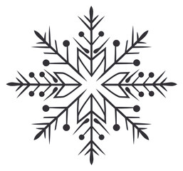 Sticker - PNG Snowflake drawing white line.