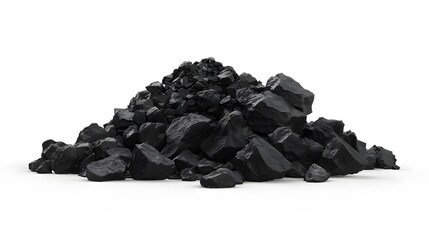 Wall Mural - Black coal element on white background