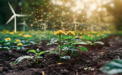 Wall Mural - A visually compelling graph and analysis image for an ECO business, highlighting sustainability and environmental impact.
