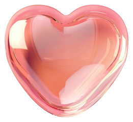 Canvas Print - PNG  Glossy heart-shaped glass illustration