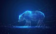 © K'kriang Krai - illustration of blue stock market exchange or financial trading graphic design with bear symbol on digital screen background