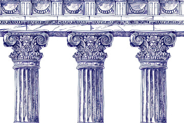 png vintage drawing greek pillars architecture letterbox parthenon.