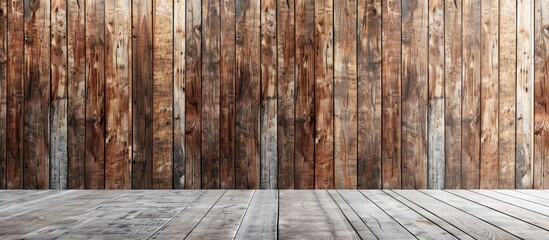 Aufkleber - Wooden textured wall providing a contemporary backdrop for design with copy space image
