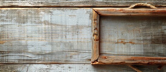 Poster - Wooden background with a vacant copy space image in a photo frame
