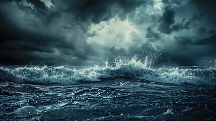 Wall Mural - Dramatic dark stormy rainy background nature photo