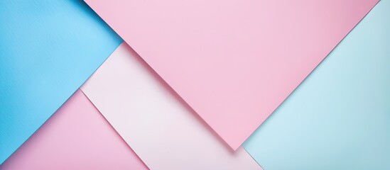 Aufkleber - Geometric pastel colored web banner featuring pink blue and white paper with a visually appealing design ideal for showcasing content with copy space image