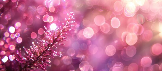 Poster - Sparkling pink bokeh creates a magical backdrop for festive occasions with defocused elements and ample copy space image