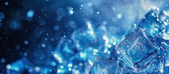 Leinwandbilder - Ice crystal cubes with copy space image