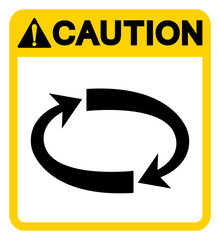 Wall Mural - Caution Spinning Parts Symbol Sign, Vector Illustration, Isolate On White Background Label .EPS10