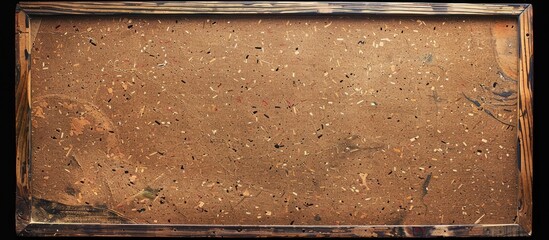 Poster - Vintage cork board with a brown paint covering An empty bulletin board with ample space for images