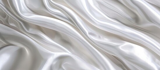 Aufkleber - Soft white satin fabric texture background for special occasions like weddings or anniversaries with room for a design in the image. Creative banner. Copyspace image