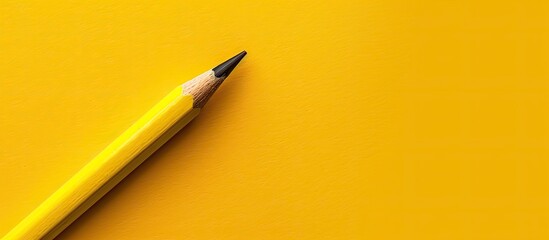 Aufkleber - Isolated pencil on a yellow backdrop with copy space image