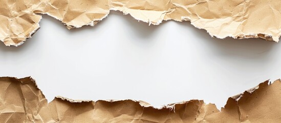 Aufkleber - Torn paper and cardboard with text space on a white background. Creative banner. Copyspace image