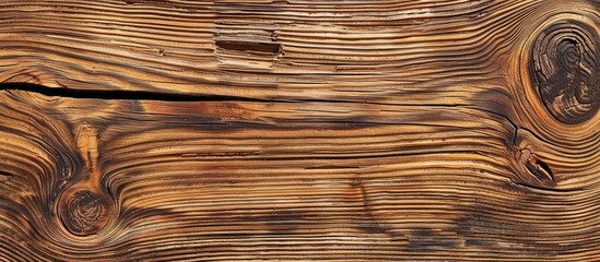 Aufkleber - An old wooden surface like a table or a wall with a unique texture featuring knots and variations in the cut perfect for a copy space image