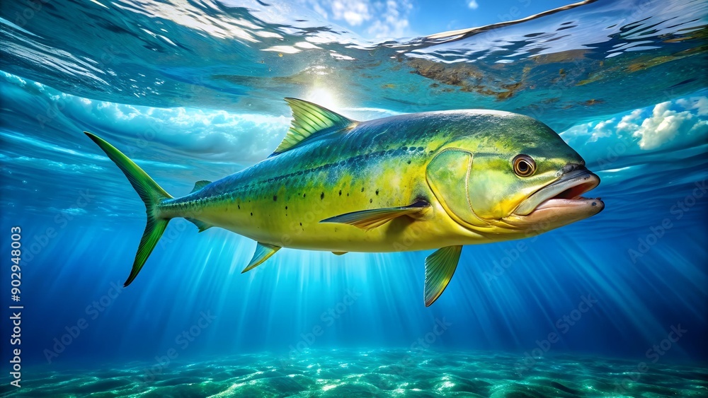 Mahi Mahi in Vibrant Tropical Waters Generative AI Stock Illustration ...