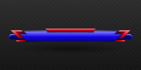Wall Mural - Game Title Lower Third Banner in Blue and Red for Abstract Game UI Designs