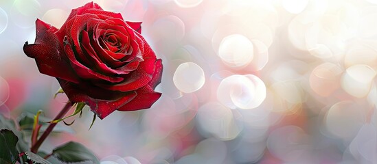 Poster - Red rose with copy space image for personalized text